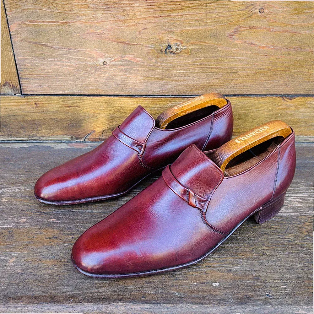 Church's Lisburn Halbschuhe Sonderanfertigung Burgund Leder UK 8,5 F Made England