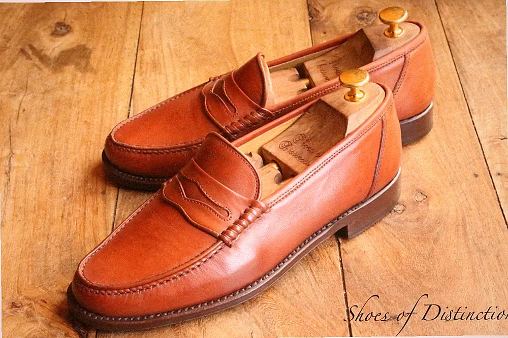 Church's Mokassins hellbraun Leder Penny Bit Halbschuhe Schuhe Herren UK 7 US 8 EU 41