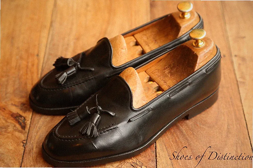 Church's schwarze Lederschuhe mit Quasten Halbschuhe Herren UK 6,5 F US 7,5