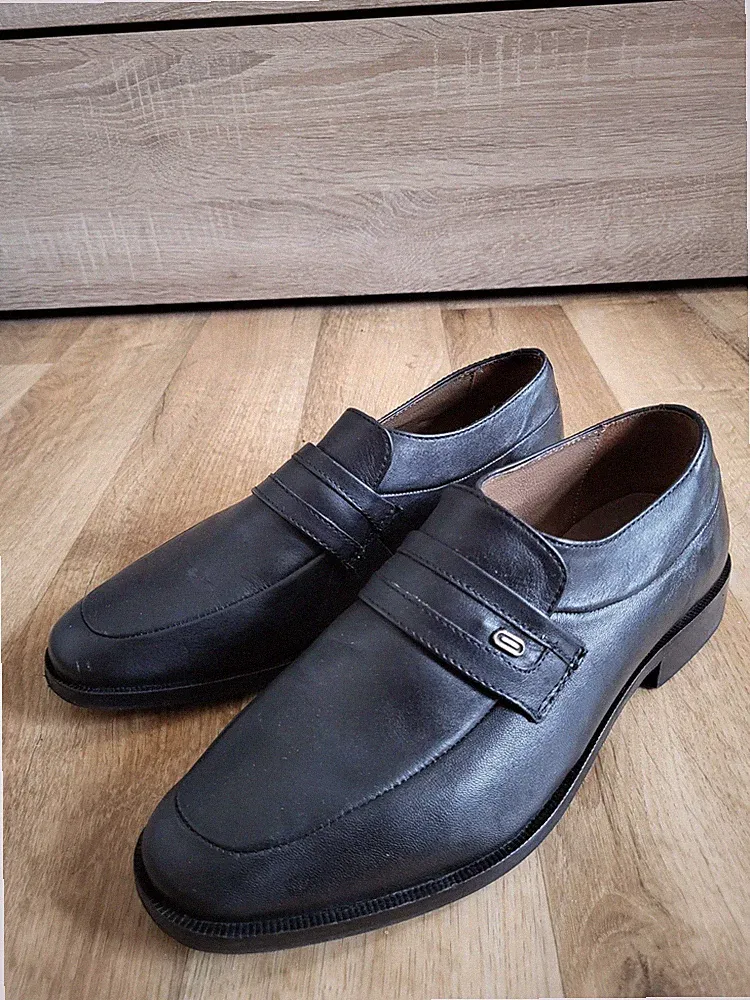 CLAREMORRIS Herren Loafer Slipper Leder Schwarz Gr. 40 Business Schuhe