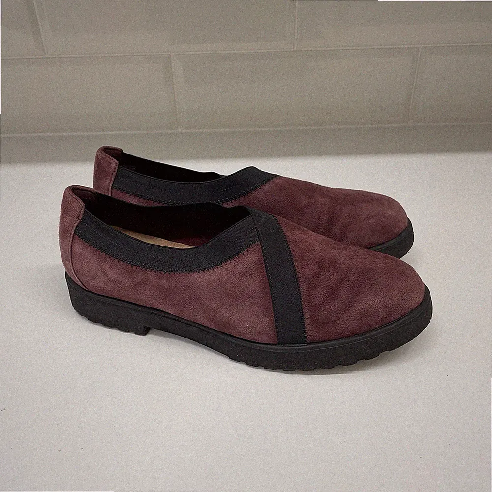 Clarks Artisan Bellevue Cedar Halbschuhe Freizeitschuhe burgunderfarben Wildleder bequem UK 5