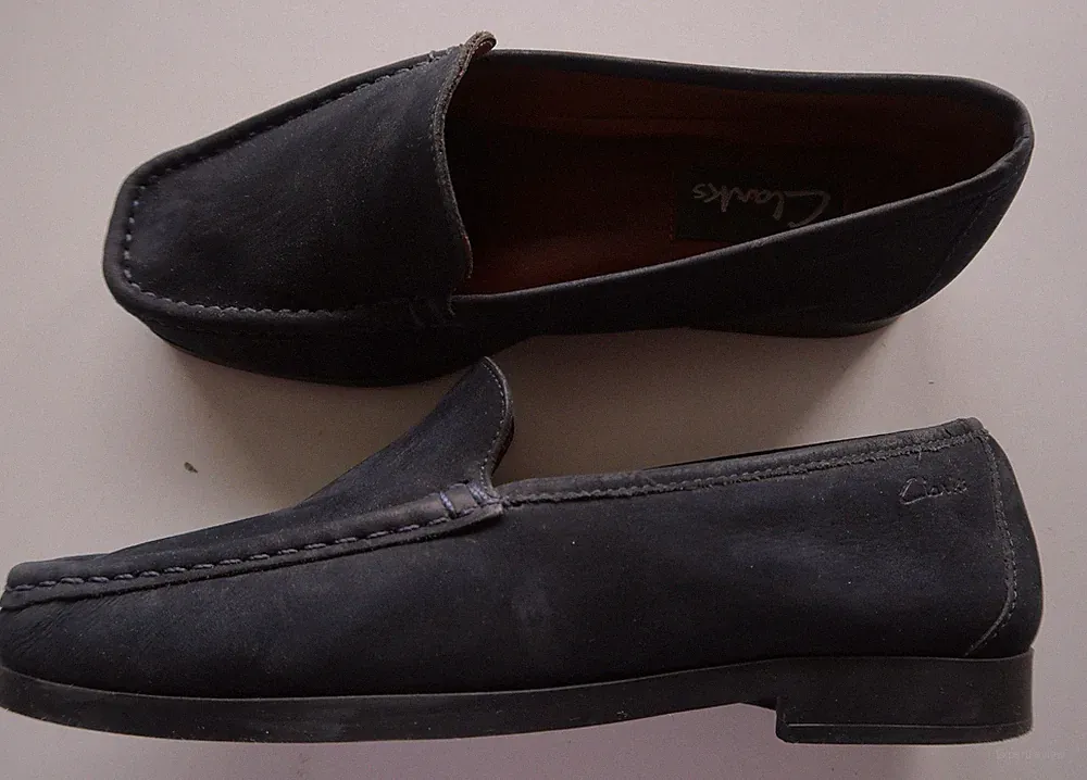 Clarks Ballerinas Loafer Slipper 3,5 (36,5) dunkelblau Velourleder neu