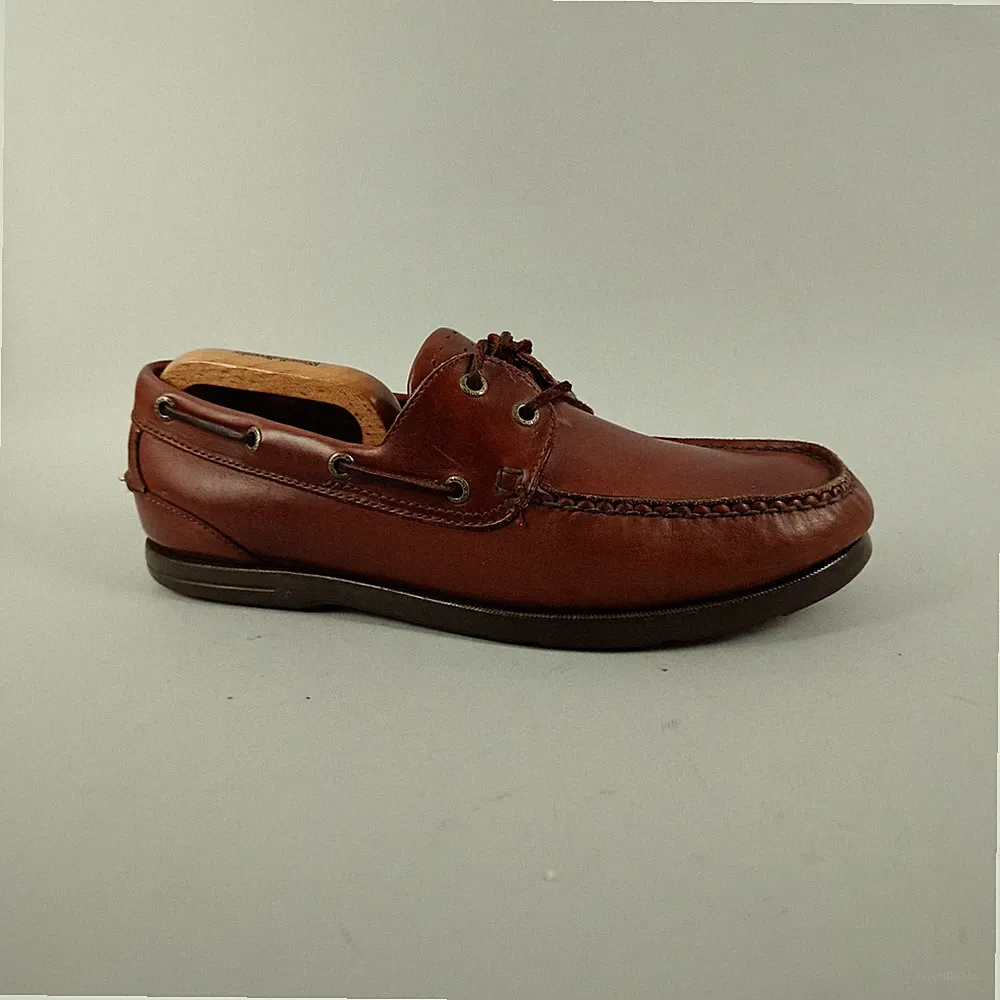 Clarks Bootsschuhe Herren Größe 9 Hellbraun Leder Deck Schuhe Halbschuhe Flach Freizeit