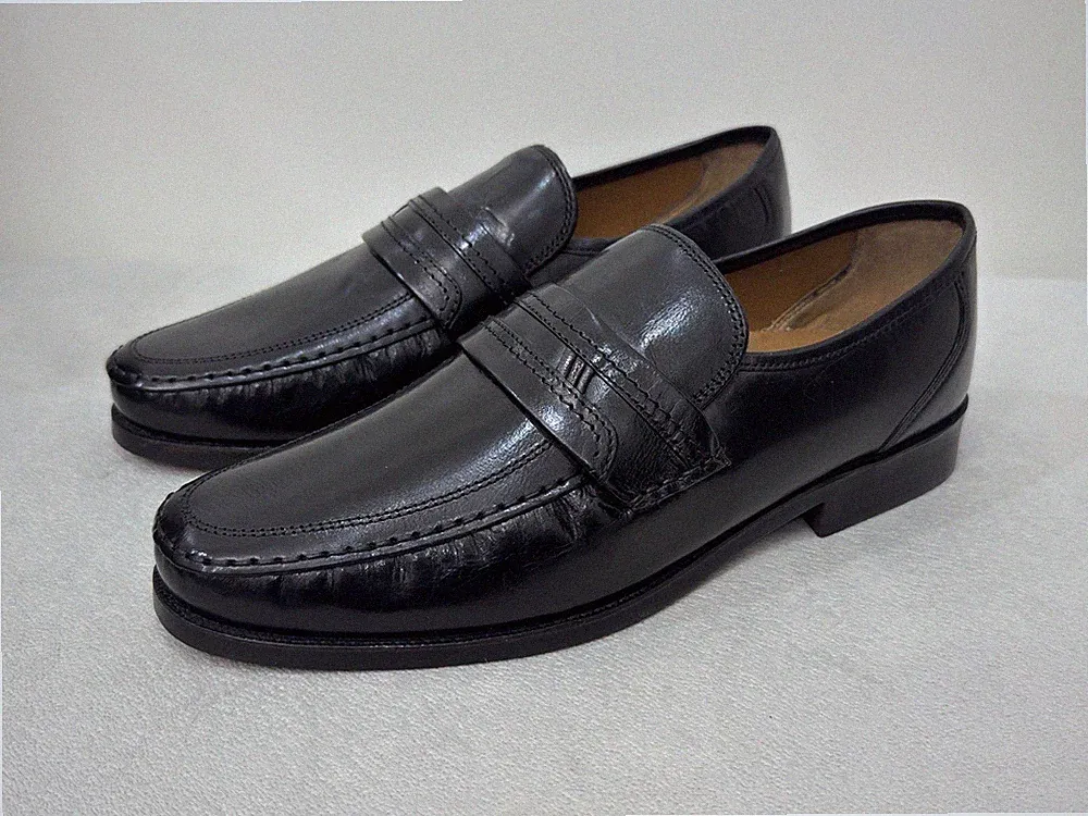 Clarks By Edge Herren UK 10 / 44,5 Schwarz Leder Halbschuhe Slipper H Fit Schuhe