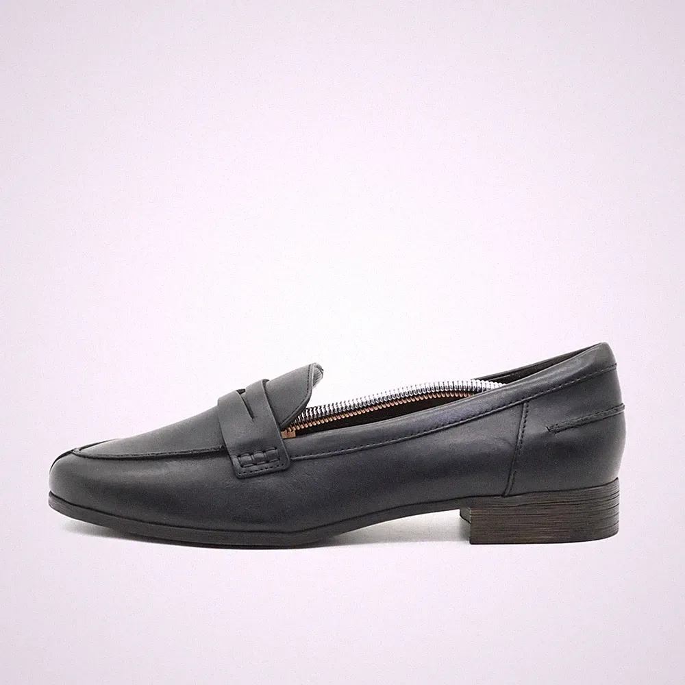 Clarks Damen 14895 Slipper Schwarz Leder Low Top Bequem, Design Loafer EU 41.5