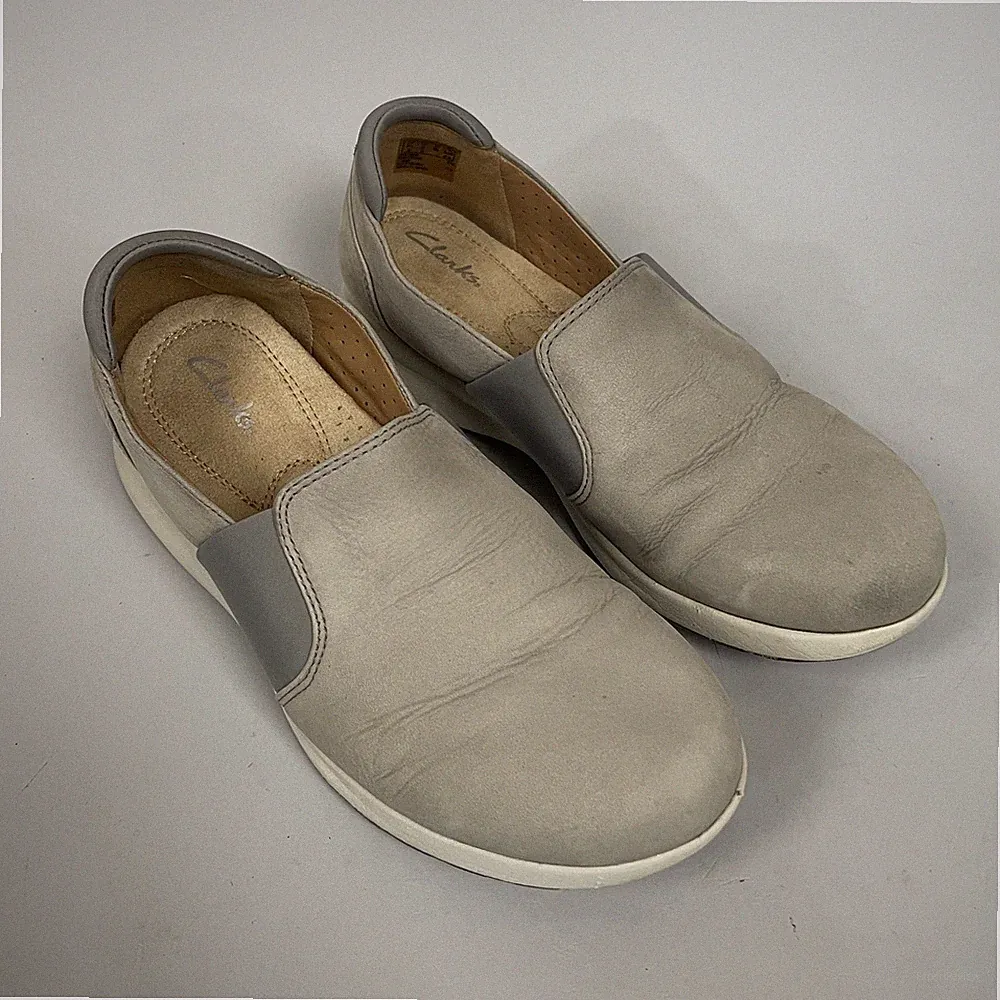 Clarks Damen Freizeit Slipper Schuhe Hausschuhe leicht zu tragen grau UK6,5 / EU39
