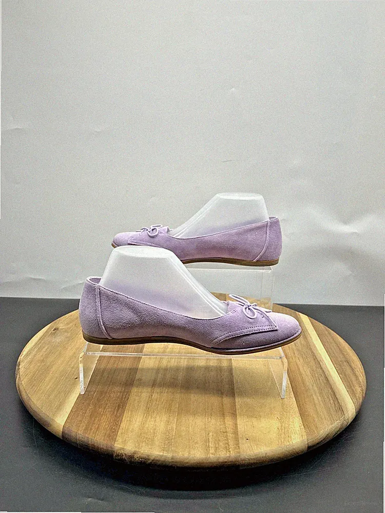Clarks Damen Halbschuhe UK Größe 5,5 D EU 39 Flieder Wildleder Slipper Schuhe Schleife