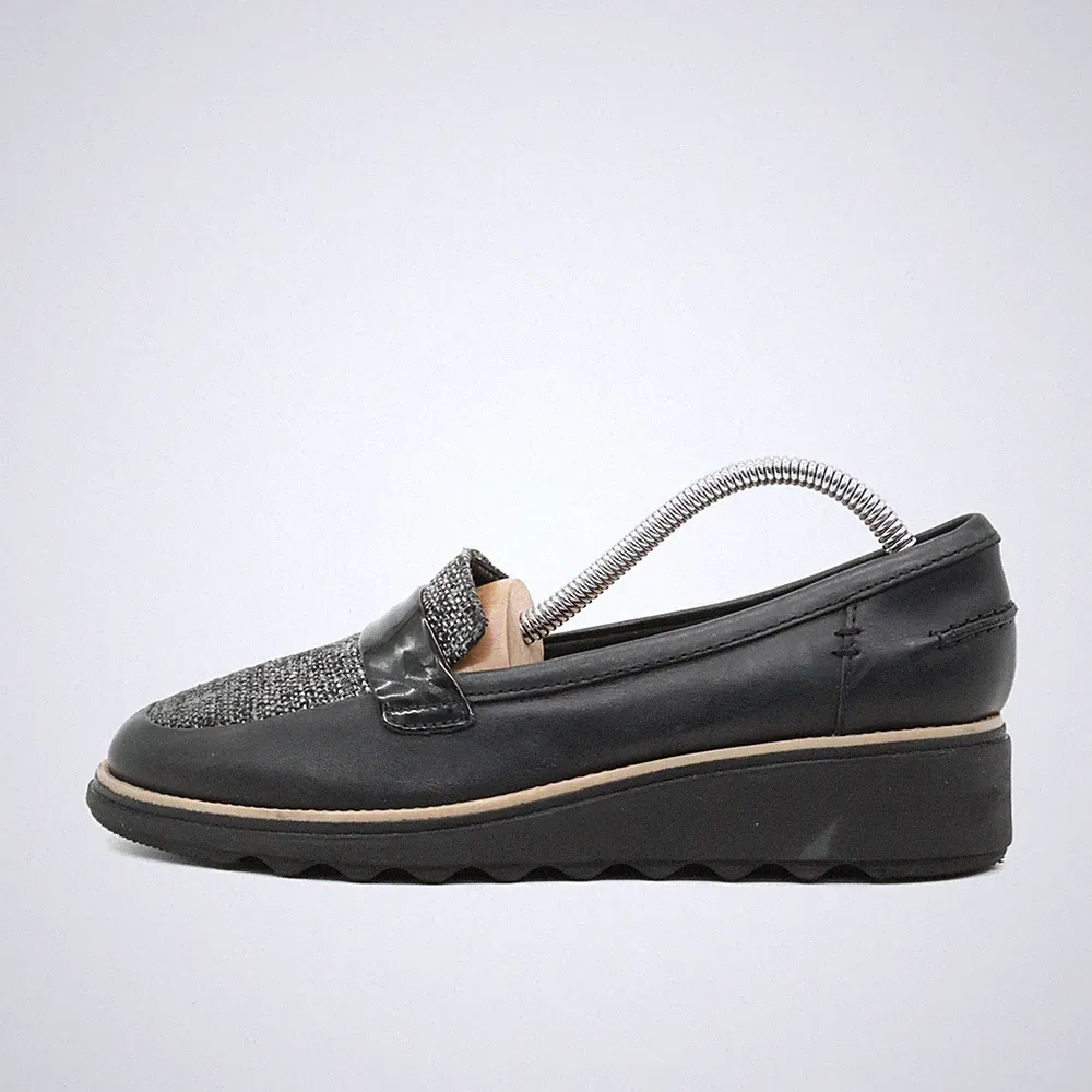 Clarks Damen loafer EU 38 collection schwarz leichtes plateau