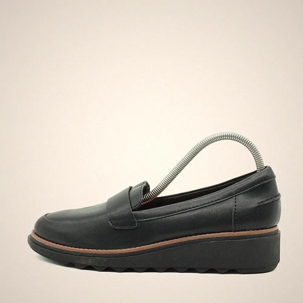 Clarks Damen Loafer Schwarz Leder Low-Top Komfort Business EU 36