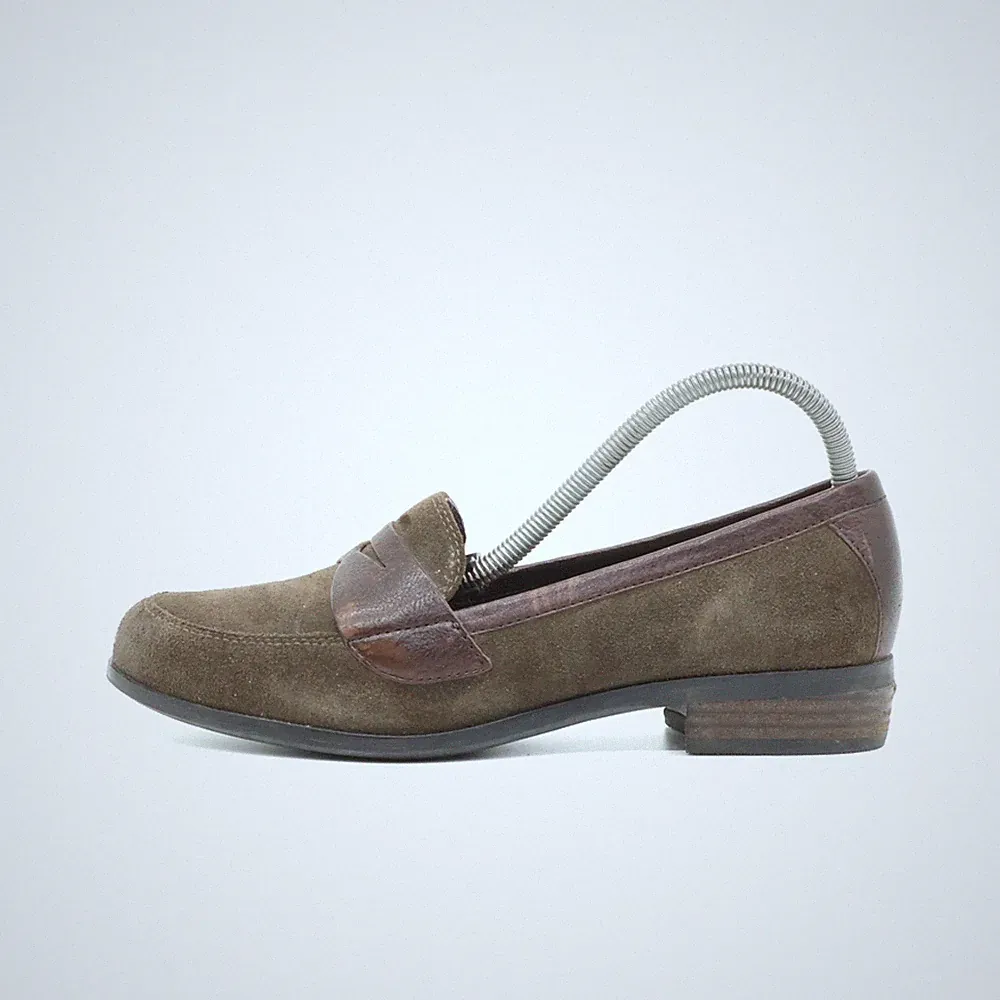 Clarks Damen penny-slipper loafer braun wildleder loafers klassisch EU 36