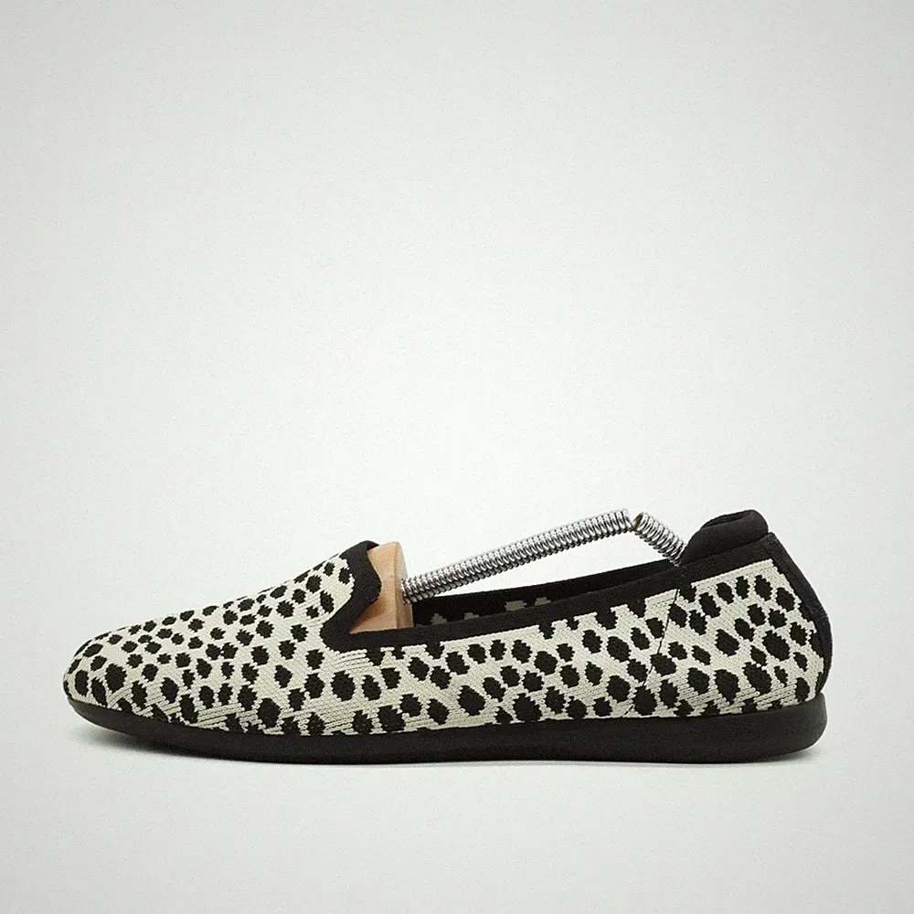 Clarks Damen Slipper EU 39.5 26798 Schwarz Weiß Stoff Komfort Loafer