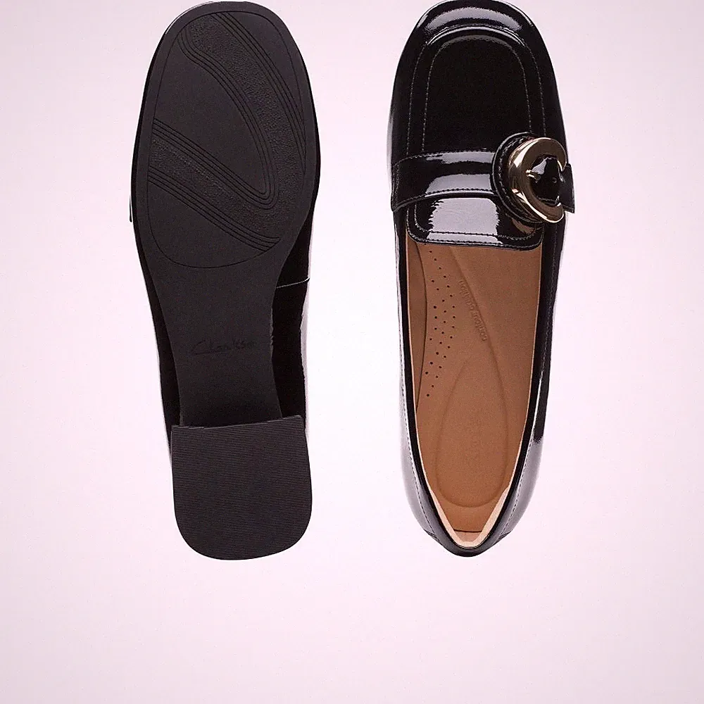 Clarks Damenschuhe Daiss 30 Trim schwarz Lackleder