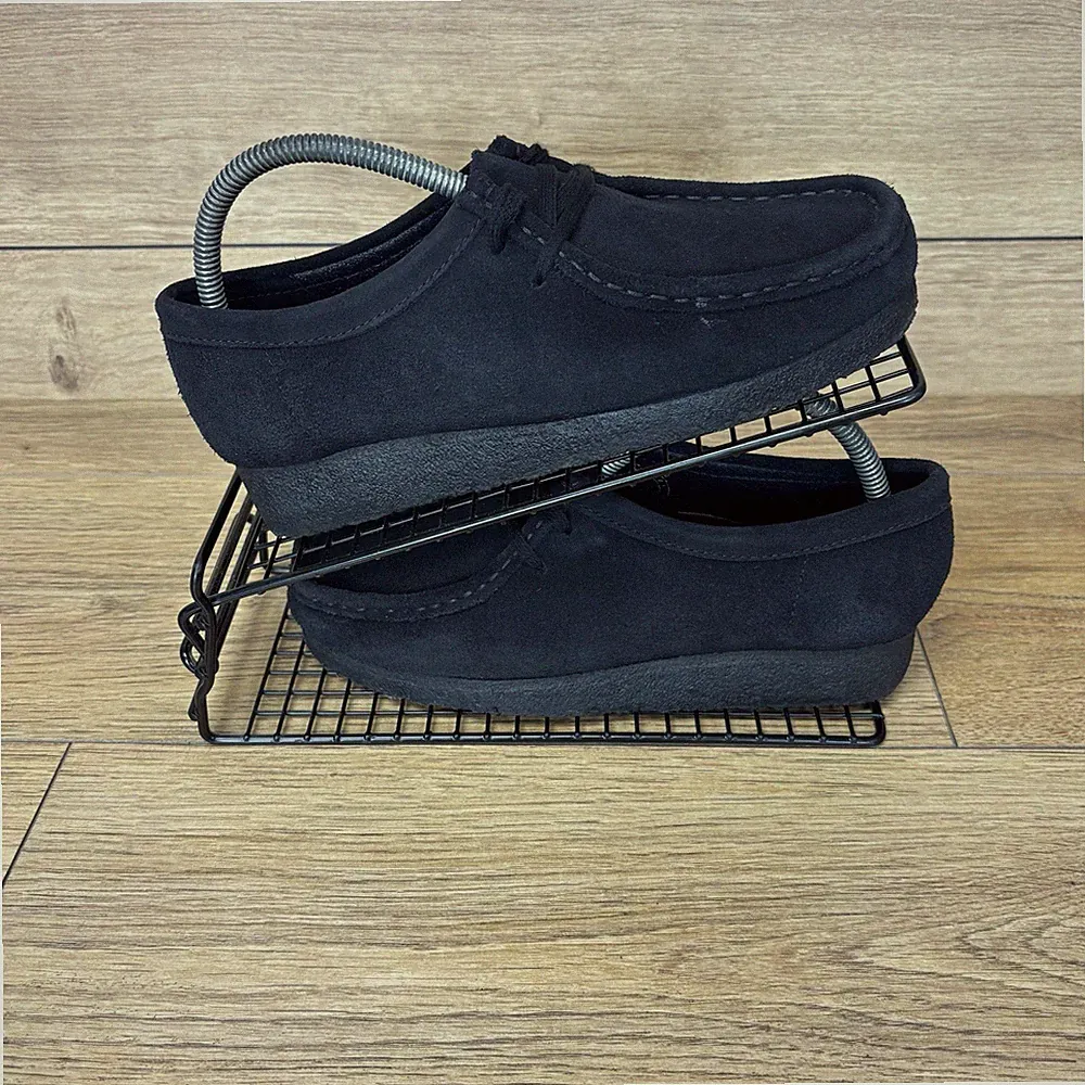 Clarks Damenschuhe Größe UK 5,5 Wallabees schwarz Wildleder Desert Loafer Schuhe