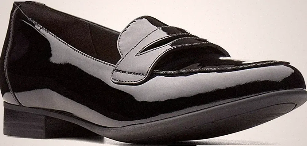 Clarks Damenschuhe UN BLUSH GO schwarz Lackleder UK 6 / 39,5 neu mit Karton