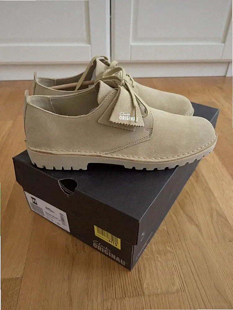 Clarks Desert Rock Lo maple suede beige 42,5 UK8.5 schuhe sneaker loafer chelsea