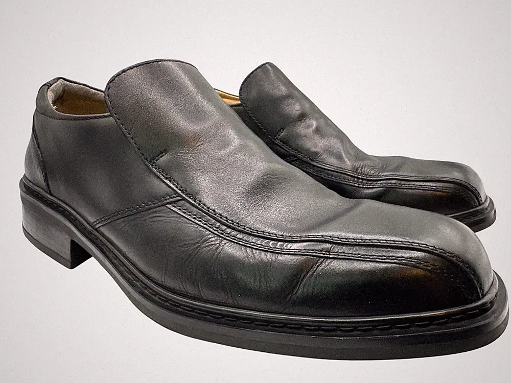 Clarks Flex 24 Schwarz Leder Halbschuhe Schuhe Herren Slipper UK 8