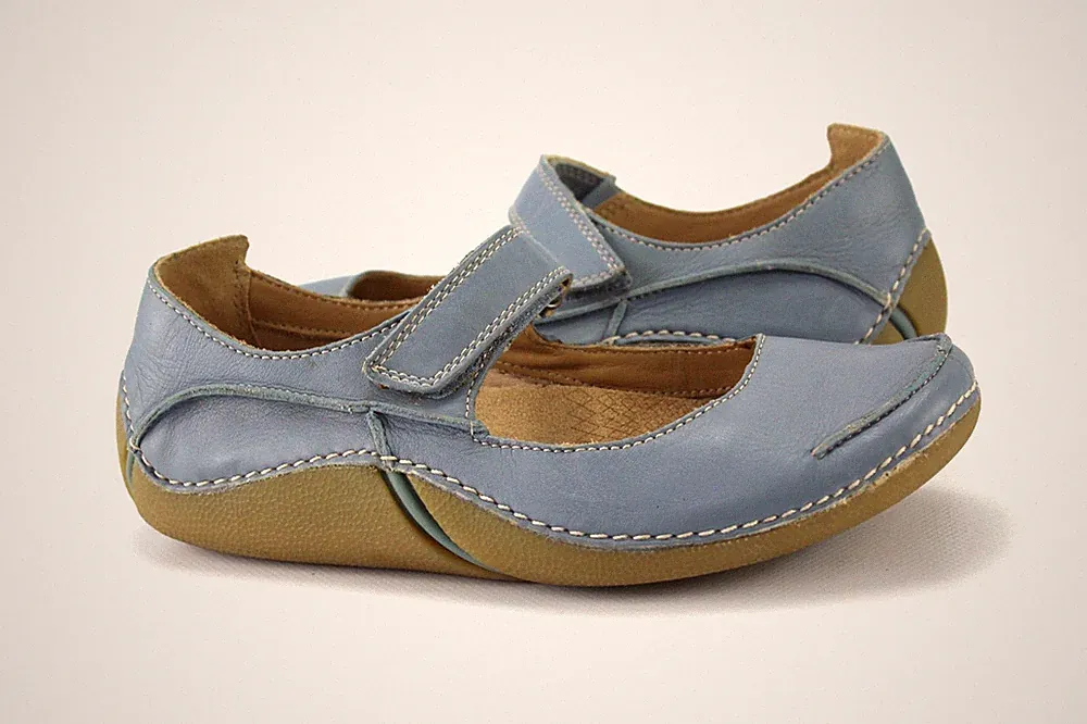 Clarks Gr.38 Uk.5 Damen Komfort Ballerinas Slipper Loafers Leder Blau TOP R 379