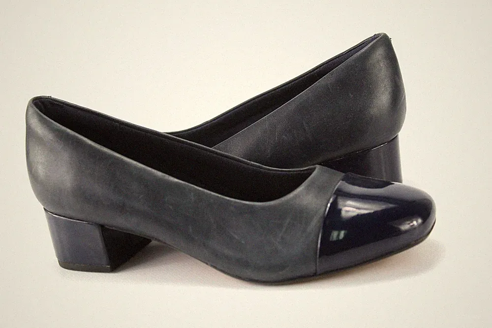 Clarks Gr.39,5 Damen Komfort Ballerinas Slipper Loafers Leder Blau TOP R 381