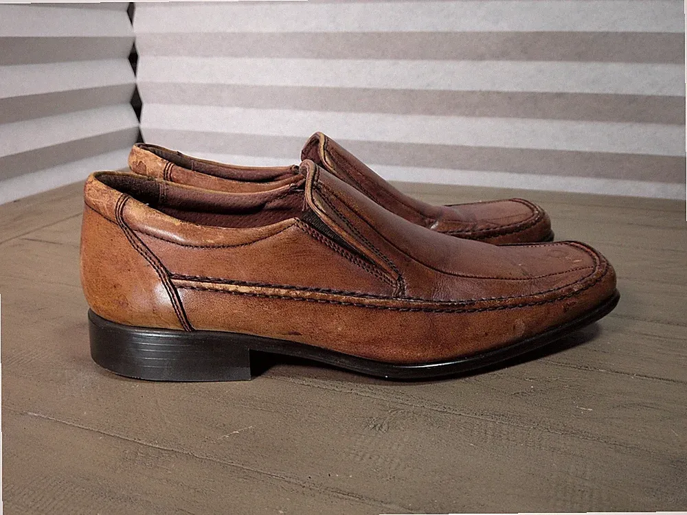 Clarks Größe 9 Herren hellbraune Leder Halbschuhe Schuhe UVP 49,99 einmal getragen