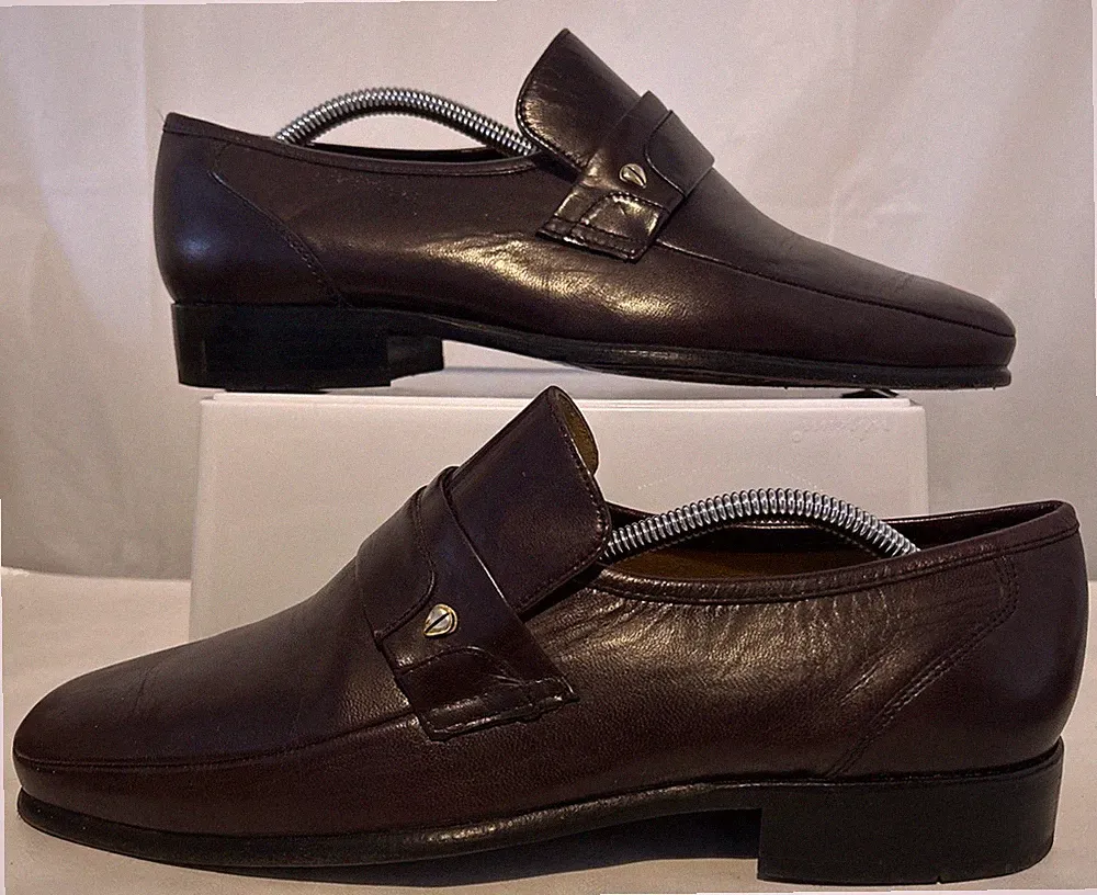 Clarks Herren Braun Leder Halbschuhe Größe 9 G UK Vintage Sehr guter Zustand