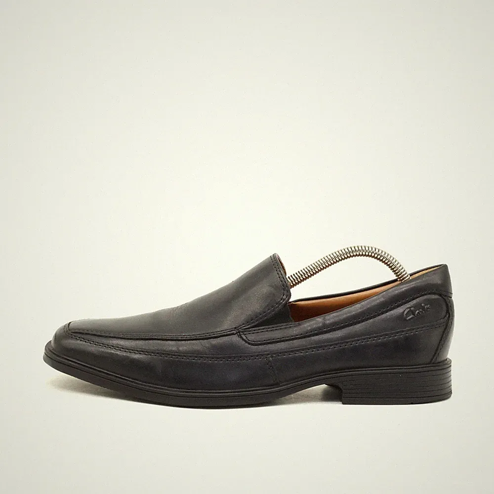Clarks Herren Collection Freizeitschuh Schwarz Leder Komfort Loafer EU 41