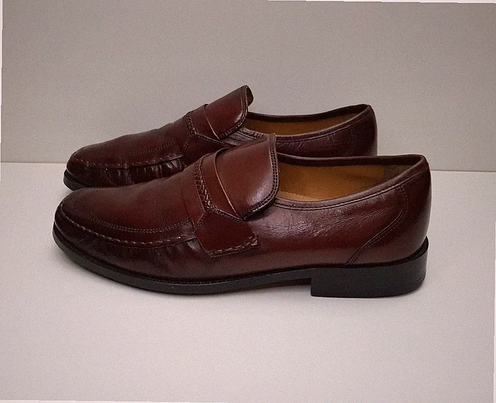 CLARKS HERREN GRÖSSE 9 UK EU43 BRAUN LEDER HALBSCHUHE SCHUHE EXTRA WEIT VINTAGE