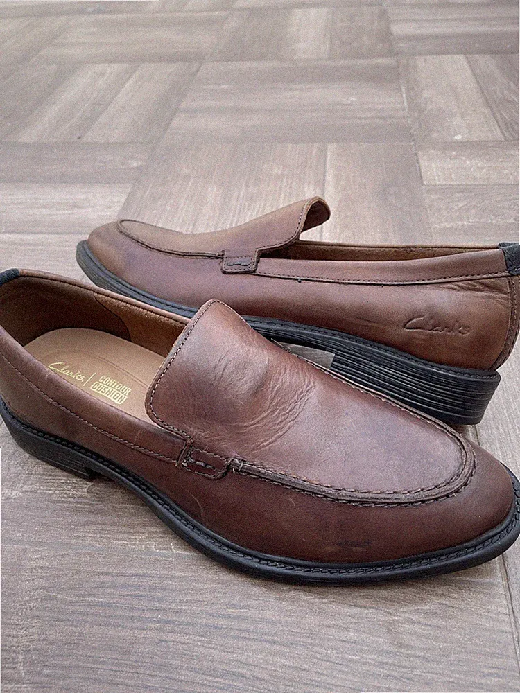 Clarks Herren Halbschuh 42 Leder Braun