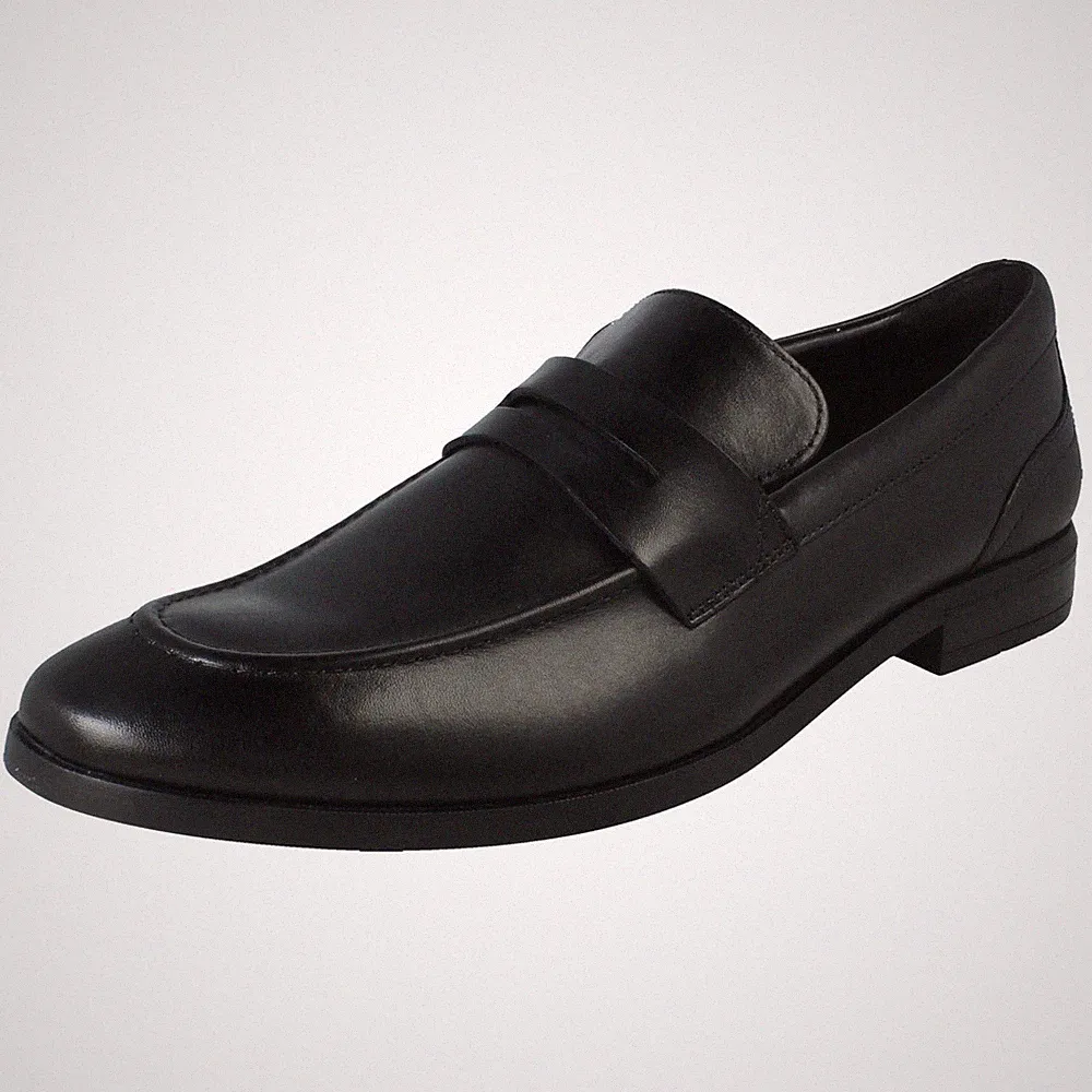 Clarks Herren Lederslip On Loafer Business Schuhe Brandon Step Schwarz