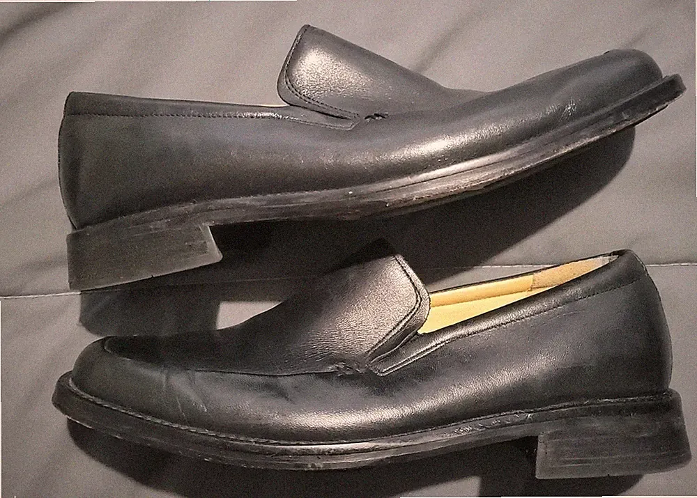 Clarks Herren Schwarz Leder Slipper Halbschuh Elegant Schuhe UK 7,5