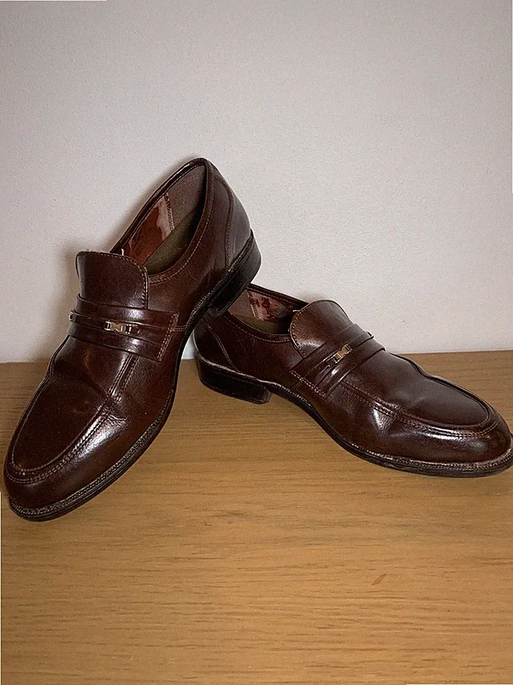 Clarks Herren UK 8,5 Braun Leder Penny Halbschuhe Slipper Smart Schuhe EU 42,5
