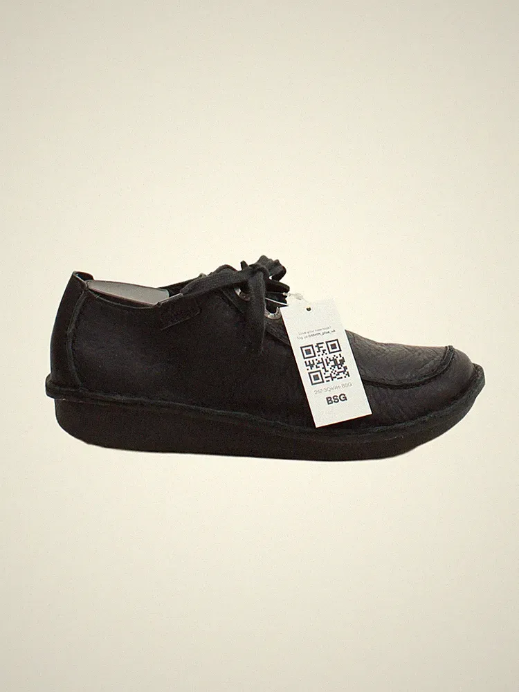 Clarks Herrenschuhe UK 6,5 Schwarz 100% Leder Halbschuh