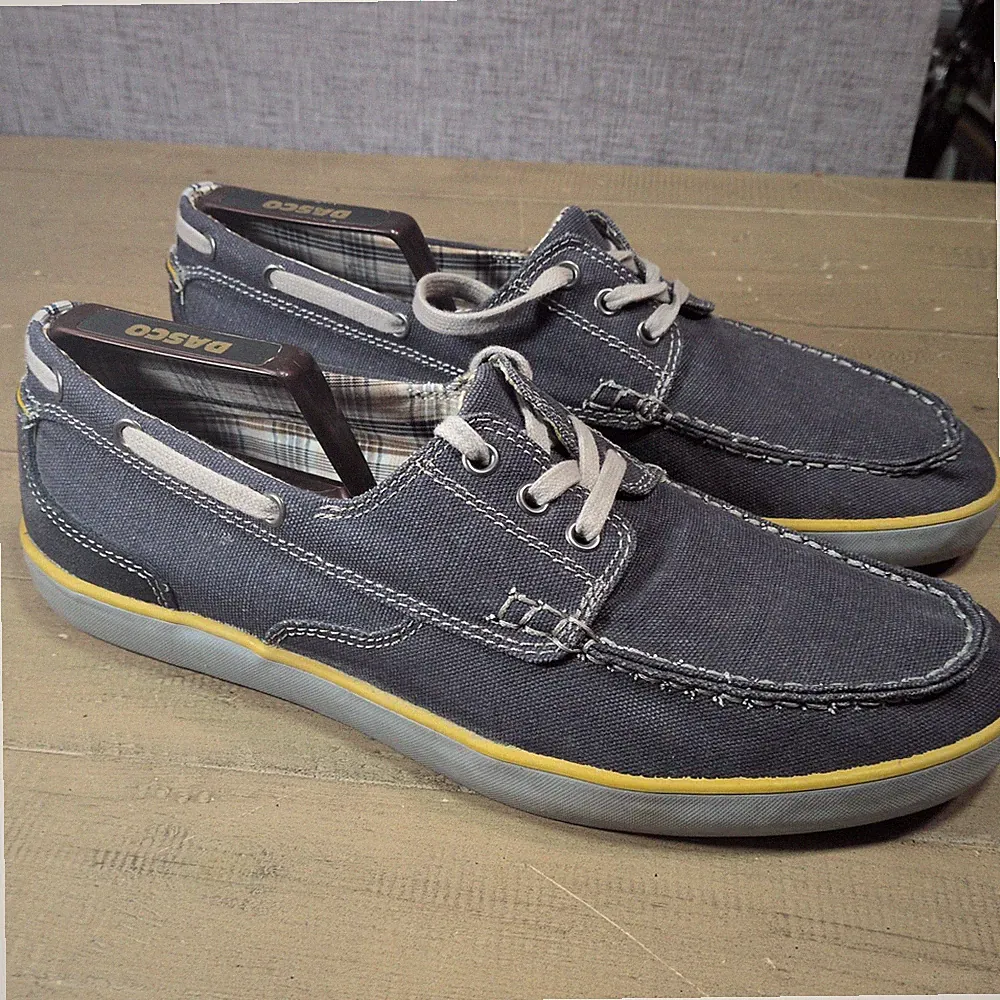 Clarks Jax Herren Bootsschuhe Marineblau Canvas Kariert Gefüttert Deck Halbschuhe UK 10 G