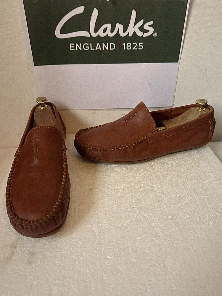 Clarks Leder Loafer Schuhe Größe UK 8 EU 42 Mid Tan