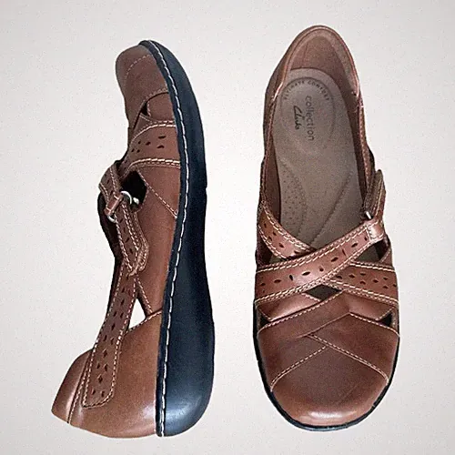 Clarks Loafer Damen Ashland Braun Größe UK 6 EU 39,5 Slipper Keilabsatz Weite Passform E