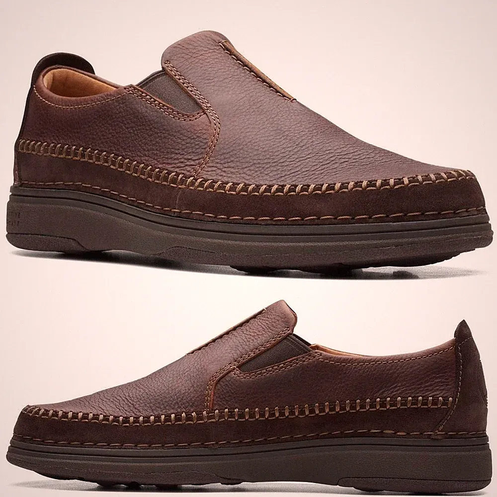 Clarks NATURE 5 WALK Dunkelbraun Kombi Leder ACTIVE AIR Schuh Herren UK-6 G 39,5 M