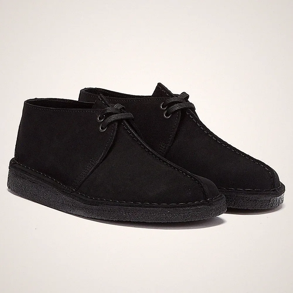 Clarks Originals Desert Trek Wildleder Herrenschuhe In Schwarz
