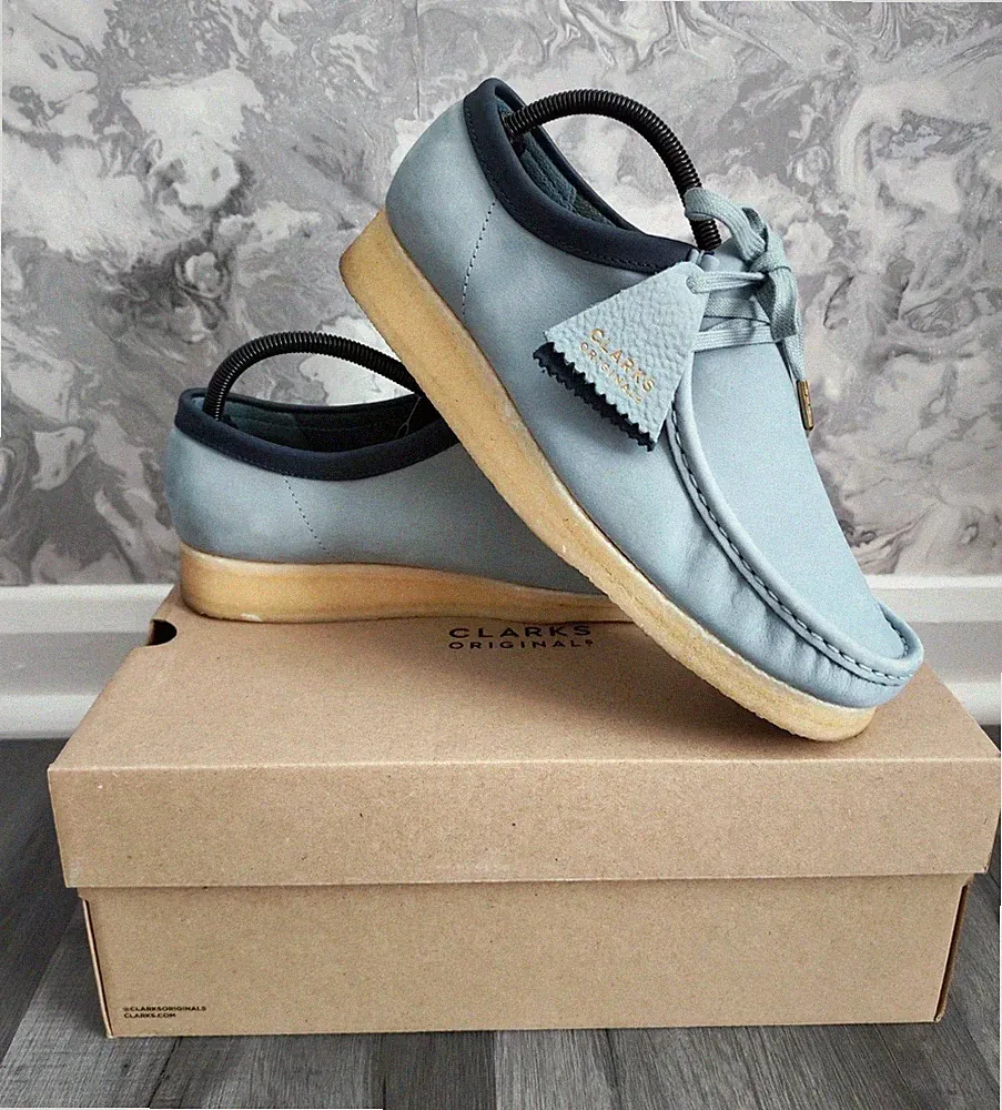 Clarks Originals Wallabee Nubukleder Schuhe - Salbei - UK Größe 8,5G - Originalverpackt!!!