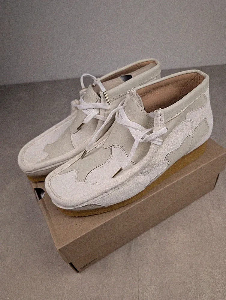 Clarks Originals Wallabee Patch Boot UK 8.5 EU 42.5 NEW White Combi