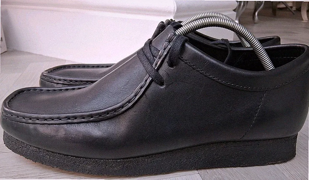Clarks Originals Wallabee - UK 10,5 G / EU 45 Schwarz Leder - Top Zustand