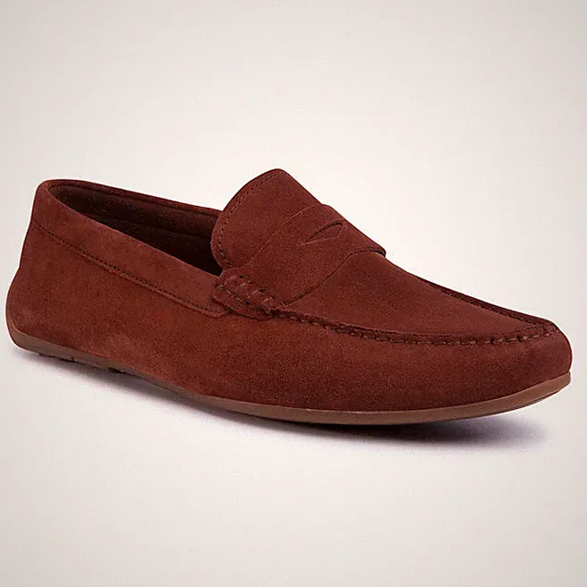 Clarks Reazor Penny Herrenschuhe Clarks Nubuk Slipper Halbschuh Schuhe Ziegelrot