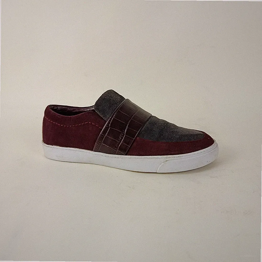 Clarks Schuhe Damen 4,5 burgunderrot Wildleder Leder Halbschuhe Slipper flach bequem