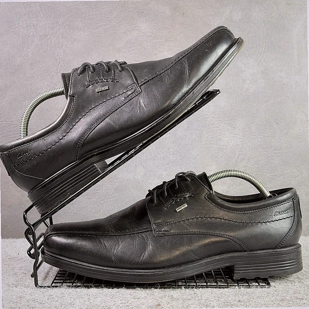 Clarks Schuhe Herren Größe 9 schwarz Leder Goretex GTX wasserdicht Smart Freizeit