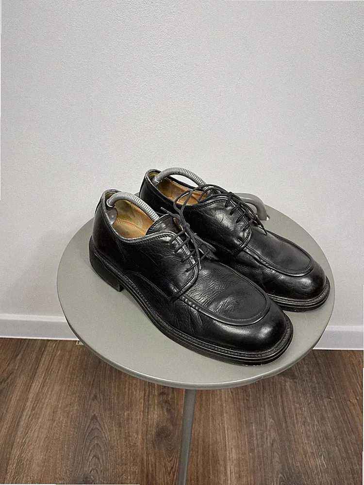 Clarks schwarze elegante Leder-Derbyschuhe für Herren US 9,5 klassischer...