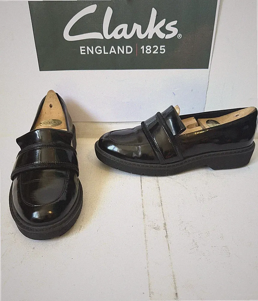 Clarks schwarze Leder Halbschuhe Größe UK 4,5 EU 37,5.**
