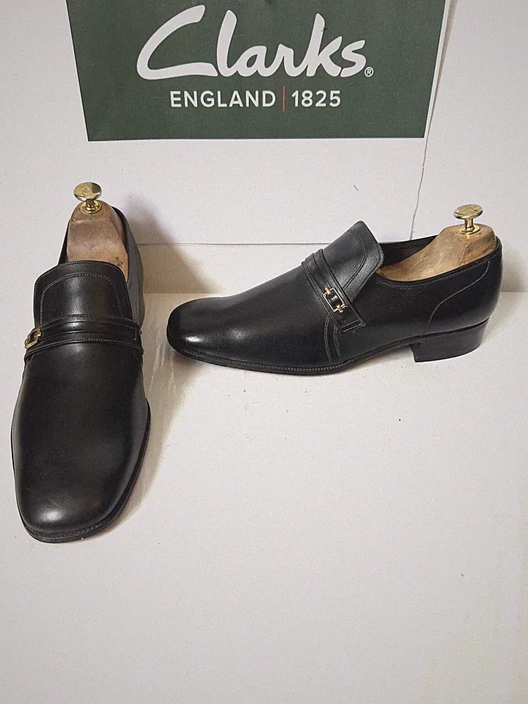 Clarks Smart Vollleder Loafer Schuhe Größe UK 7,5 EU 41,5 Made In England
