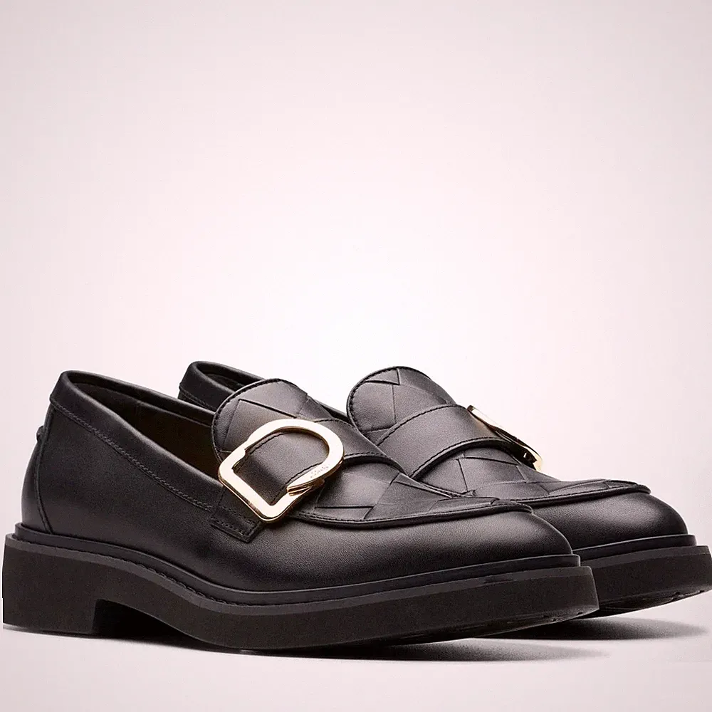 Clarks Splend Damen Schwarze Leder Loafer Elegant CL26176778