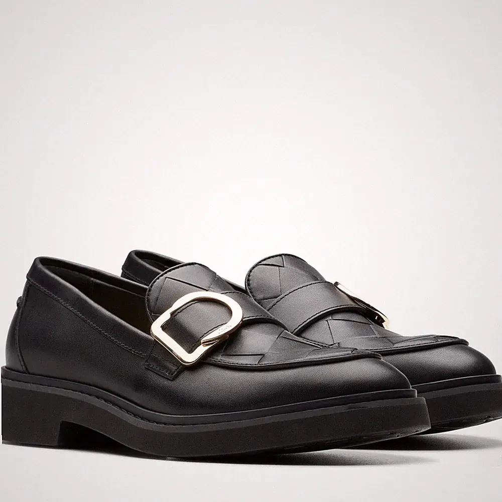 Clarks Splend Damen Schwarze Leder Loafer Elegant CL26176778