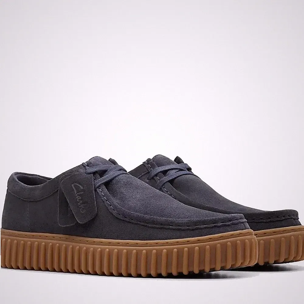 Clarks Torhill Herren Blaue Wildleder Loafer Freizeit 26179708