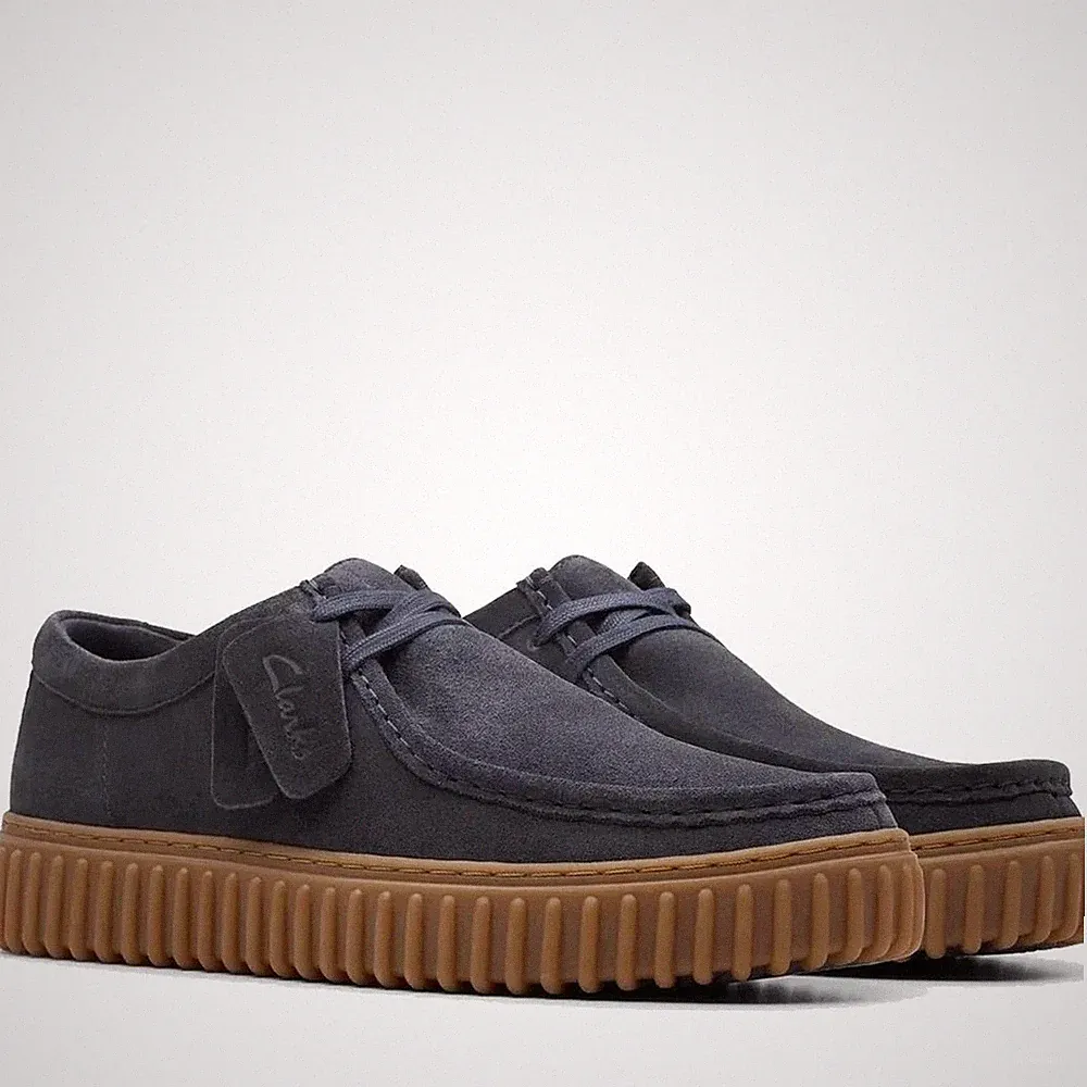 Clarks Torhill Herren Blaue Wildleder Loafer Freizeit 26179708