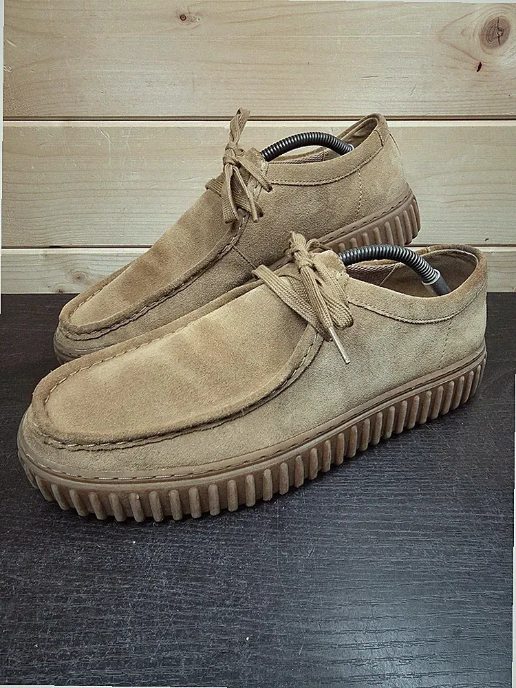 Clarks Torhill Lo Halbschuhe Herren UK 10G EU 44,5 Sand Braun Wildleder Schnürschuhe